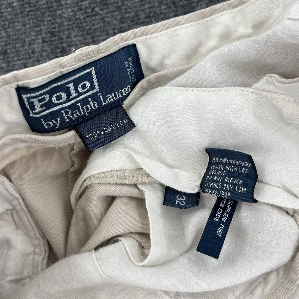 Vintage Polo Ralph Lauren Chino Shorts Mens 32 Beige Preppy Casual Classic